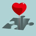 Heart balloons in a puzzle trap. Royalty Free Stock Photo